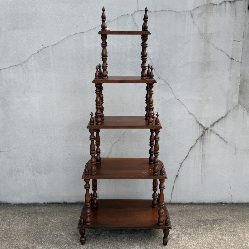画像3: VINTAGE ANTIQUE BOOKSHELF ヴィンテージ アンティーク 棚 ブックシェルフ オープンシェルフ キャビネット 本棚 / ディスプレイ棚 飾り棚 陳列棚 収納 家具 木製 ブラウン 店舗什器 アメリカ