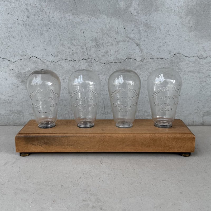 画像1: VINTAGE ANTIQUE CANDY CONTAINER ヴィンテージ アンティーク キャンディーコンテナ キャンディー入れ / コレクタブル 電球型 ガラス インテリア ディスプレイ オブジェ アドバタイジング 企業物 アメリカ