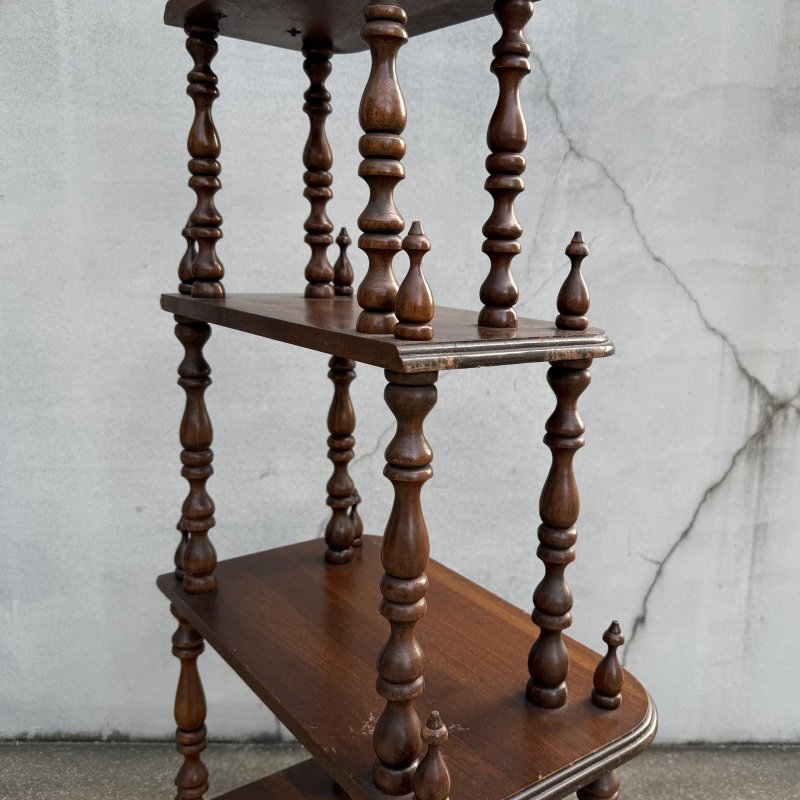 画像6: VINTAGE ANTIQUE BOOKSHELF ヴィンテージ アンティーク 棚 ブックシェルフ オープンシェルフ キャビネット 本棚 / ディスプレイ棚 飾り棚 陳列棚 収納 家具 木製 ブラウン 店舗什器 アメリカ