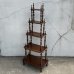 画像1: VINTAGE ANTIQUE BOOKSHELF ヴィンテージ アンティーク 棚 ブックシェルフ オープンシェルフ キャビネット 本棚 / ディスプレイ棚 飾り棚 陳列棚 収納 家具 木製 ブラウン 店舗什器 アメリカ (1)