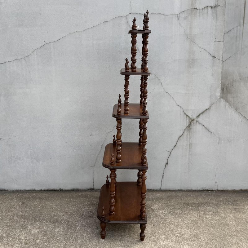 画像5: VINTAGE ANTIQUE BOOKSHELF ヴィンテージ アンティーク 棚 ブックシェルフ オープンシェルフ キャビネット 本棚 / ディスプレイ棚 飾り棚 陳列棚 収納 家具 木製 ブラウン 店舗什器 アメリカ
