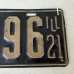 画像7: VINTAGE ANTIQUE LICENSE PLATE ヴィンテージ アンティーク ナンバープレート ライセンスプレート / インダストリアル モーター系 ガレージ ディスプレイ 車 1921年 イリノイ アメリカ (7)