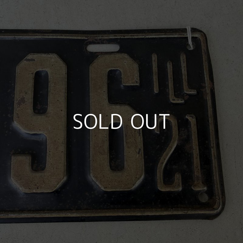 画像7: VINTAGE ANTIQUE LICENSE PLATE ヴィンテージ アンティーク ナンバープレート ライセンスプレート / インダストリアル モーター系 ガレージ ディスプレイ 車 1921年 イリノイ アメリカ