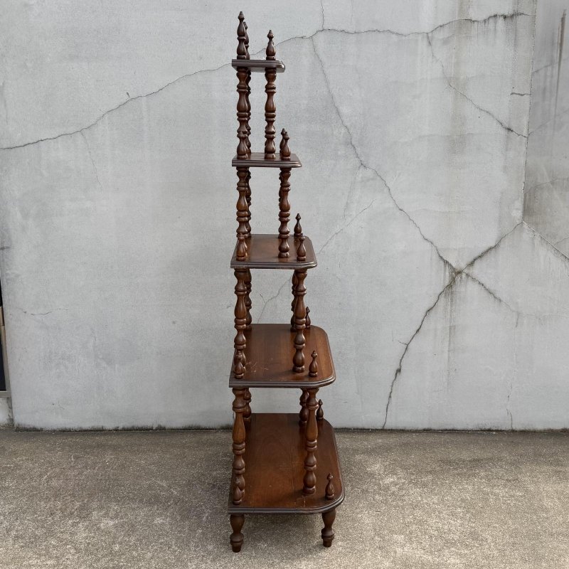 画像4: VINTAGE ANTIQUE BOOKSHELF ヴィンテージ アンティーク 棚 ブックシェルフ オープンシェルフ キャビネット 本棚 / ディスプレイ棚 飾り棚 陳列棚 収納 家具 木製 ブラウン 店舗什器 アメリカ