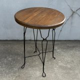 VINTAGE ANTIQUE ICE CREAM PARLOR TABLE ヴィンテージ アンティーク アイスクリームパーラーテーブル テーブル / 家具 アイアン ウッド 木製 店舗什器 アメリカ (2)