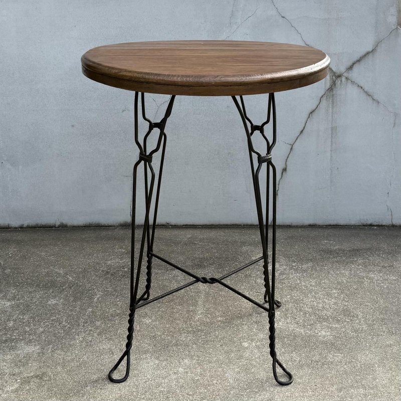 画像3: VINTAGE ANTIQUE ICE CREAM PARLOR TABLE ヴィンテージ アンティーク アイスクリームパーラーテーブル テーブル / 家具 アイアン ウッド 木製 店舗什器 アメリカ (2)