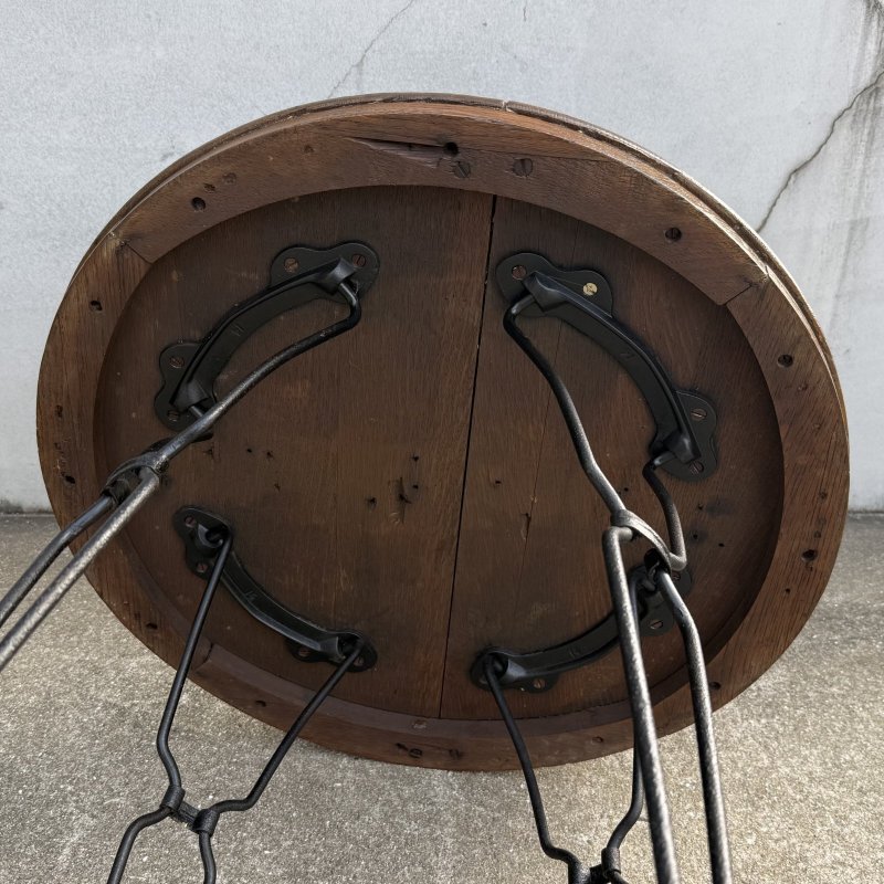 画像6: VINTAGE ANTIQUE ICE CREAM PARLOR TABLE ヴィンテージ アンティーク アイスクリームパーラーテーブル テーブル / 家具 アイアン ウッド 木製 店舗什器 アメリカ (2)