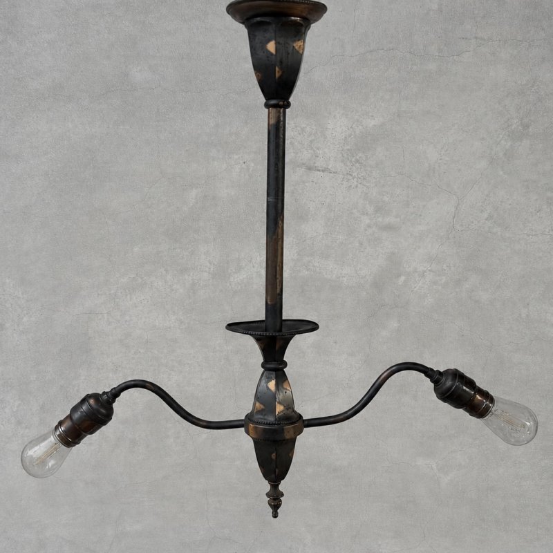 画像1: VINTAGE ANTIQUE JAPANNEDFINISH LIGHT ヴィンテージ アンティーク ジャパンフィニッシュ 吊り下げライト 天井照明 / 2灯 ライト ジャパンカラー コレクタブル 店舗什器 E26 アメリカ USA