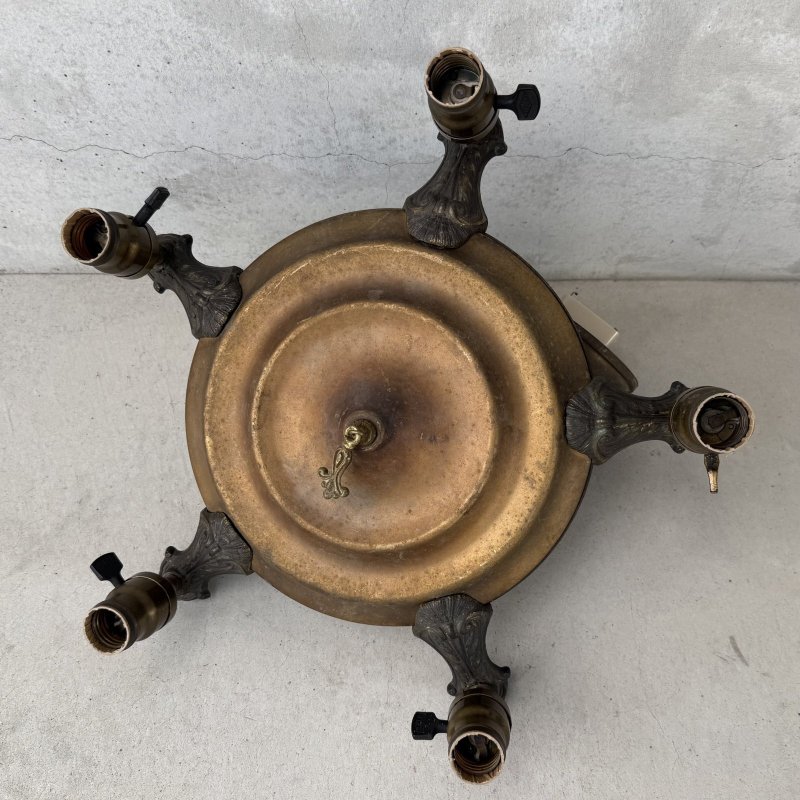 画像3: VINTAGE ANTIQUE LIGHT ヴィンテージ アンティーク シャンデリア パンライト 吊り下げライト  天井照明 / 5灯 ライト ペンダントランプ 真鍮 店舗什器 E26 アメリカ USA