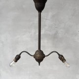 VINTAGE ANTIQUE LIGHT ヴィンテージ アンティーク 吊り下げライト 天井照明 / 2灯 コレクタブル シーリングランプ 真鍮 E26 店舗什器 アメリカ USA