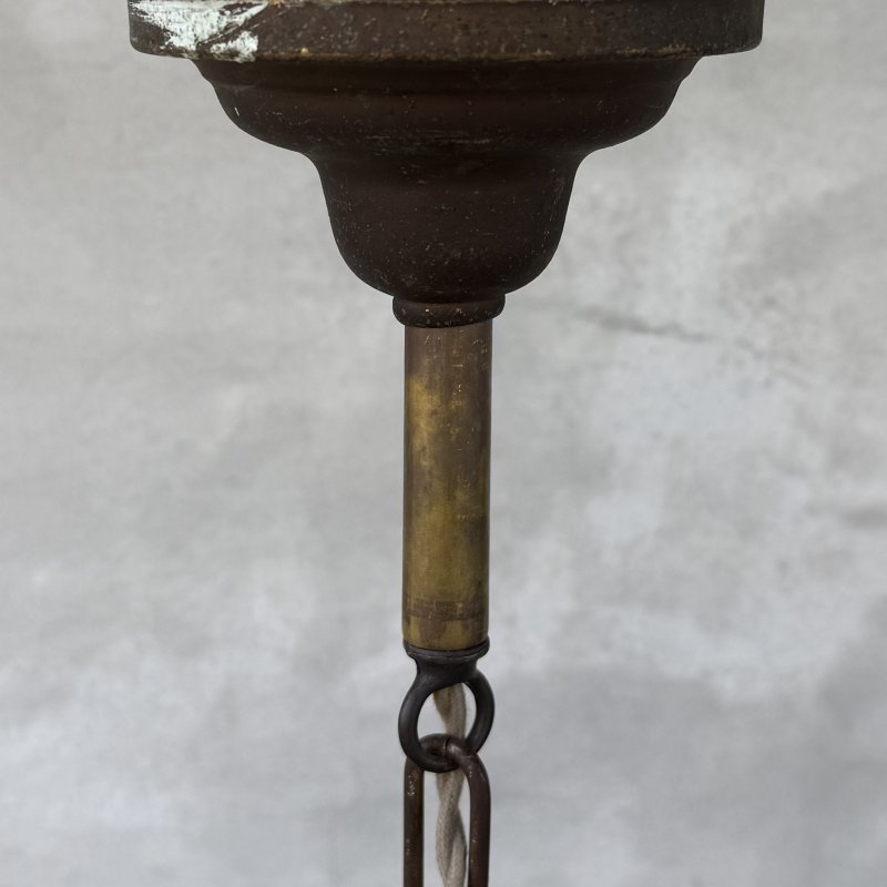 画像9: VINTAGE ANTIQUE LIGHT ヴィンテージ アンティーク シャンデリア パンライト 吊り下げライト  天井照明 / 3灯 ライト ペンダントランプ GE 真鍮 店舗什器 E26 アメリカ USA