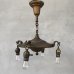 画像1: VINTAGE ANTIQUE LIGHT  ヴィンテージ アンティーク シャンデリア パンライト 吊り下げライト シーリングランプ 天井照明 / 4灯 ライト ペンダントライト 真鍮 GE E26 店舗什器 アメリカ USA (3) (1)