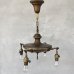 画像1: VINTAGE ANTIQUE LIGHT  ヴィンテージ アンティーク シャンデリア パンライト 吊り下げライト シーリングランプ 天井照明 / 4灯 ライト ペンダントライト 真鍮 E26 店舗什器 アメリカ USA (2) (1)