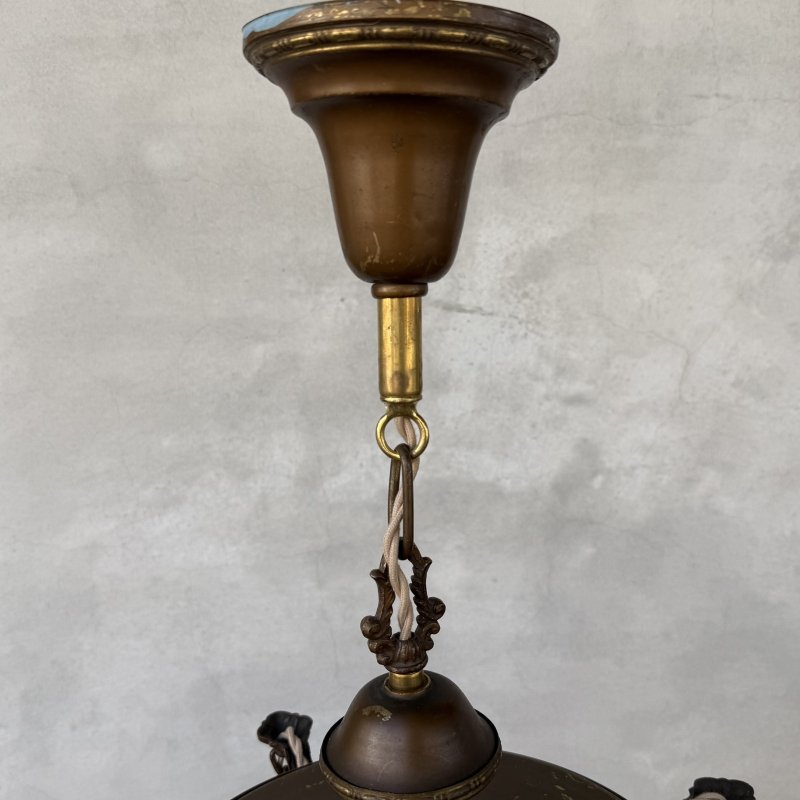 画像8: VINTAGE ANTIQUE LIGHT  ヴィンテージ アンティーク シャンデリア パンライト 吊り下げライト シーリングランプ 天井照明 / 4灯 ライト ペンダントライト 真鍮 E26 店舗什器 アメリカ USA (2)