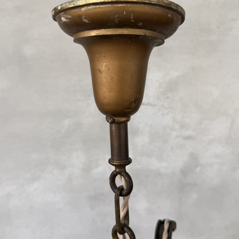 画像7: VINTAGE ANTIQUE LIGHT  ヴィンテージ アンティーク シャンデリア パンライト 吊り下げライト シーリングランプ 天井照明 / 4灯 ライト ペンダントライト 真鍮 GE E26 店舗什器 アメリカ USA (3)