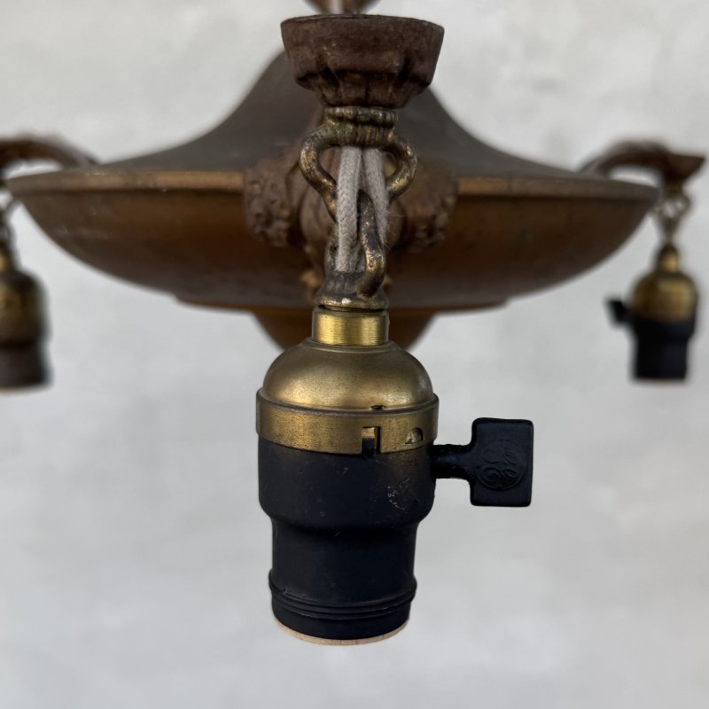 画像6: VINTAGE ANTIQUE LIGHT ヴィンテージ アンティーク シャンデリア パンライト 吊り下げライト  天井照明 / 3灯 ライト ペンダントランプ GE 真鍮 店舗什器 E26 アメリカ USA