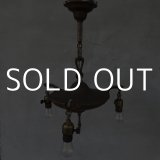 VINTAGE ANTIQUE LIGHT ヴィンテージ アンティーク シャンデリア パンライト 吊り下げライト  天井照明 / 3灯 ライト ペンダントランプ GE 真鍮 店舗什器 E26 アメリカ USA