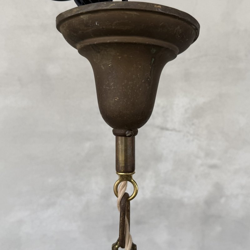 画像9: VINTAGE ANTIQUE LIGHT  ヴィンテージ アンティーク シャンデリア パンライト 吊り下げライト シーリングランプ 天井照明 / 4灯 ライト ペンダントライト 真鍮 HUBBELL E26 店舗什器 アメリカ USA (4)