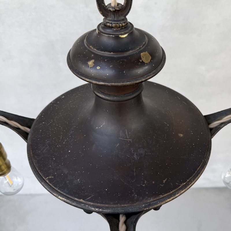 画像3: VINTAGE ANTIQUE LIGHT ヴィンテージ アンティーク シャンデリア パンライト 吊り下げライト  天井照明 / 5灯 ライト ペンダントランプ 真鍮 HUBBELL 店舗什器 E26 アメリカ USA (2)