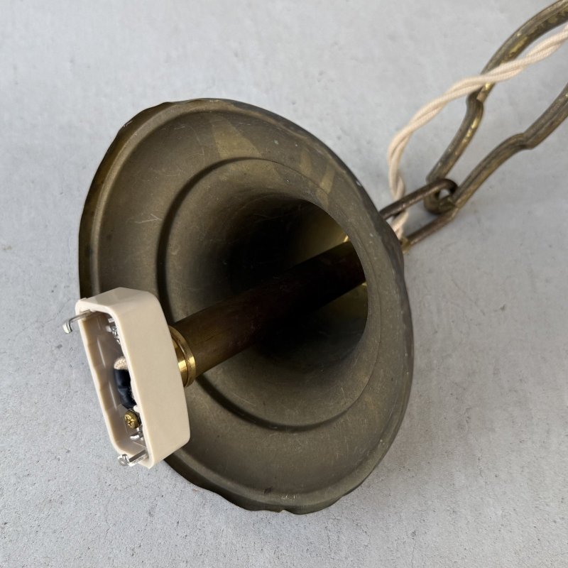 画像10: VINTAGE ANTIQUE LIGHT  ヴィンテージ アンティーク シャンデリア パンライト 吊り下げライト シーリングランプ 天井照明 / 4灯 ライト ペンダントライト 真鍮 HUBBELL E26 店舗什器 アメリカ USA (4)