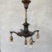 画像1: VINTAGE ANTIQUE LIGHT ヴィンテージ アンティーク シャンデリア パンライト 吊り下げライト  天井照明 / 5灯 ライト ペンダントランプ 真鍮 HUBBELL 店舗什器 E26 アメリカ USA (2) (1)