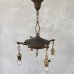 画像1: VINTAGE ANTIQUE LIGHT  ヴィンテージ アンティーク シャンデリア パンライト 吊り下げライト シーリングランプ 天井照明 / 4灯 ライト ペンダントライト 真鍮 HUBBELL E26 店舗什器 アメリカ USA (4) (1)