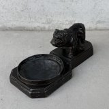 VINTAGE ANTIQUE BULLDOG FIGURE ASH TRAY ヴィンテージ アンティーク ブルドッグ アッシュトレイ 灰皿 オブジェ 置物 / コレクタブル ディスプレイ インテリア 犬 動物 鋳物 アメリカ 