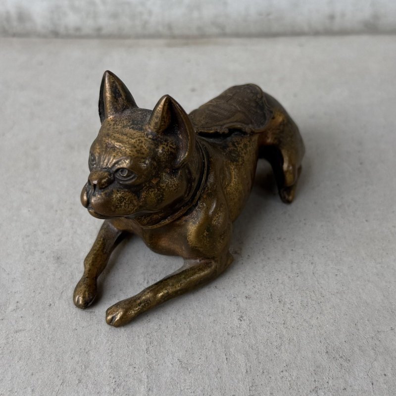 画像1: VINTAGE ANTIQUE FRENCH BULLDOG FIGURE JENNINGS BROTHERS WASHINGTON D.C. THE CAPITOL ヴィンテージ アンティーク フレンチブルドッグ オブジェ 置物 ジェニングス ブラザーズ / コレクタブル ディスプレイ ペーパーウェイト ワシントン州議会議事堂 犬 動物 鋳物 アメリカ 