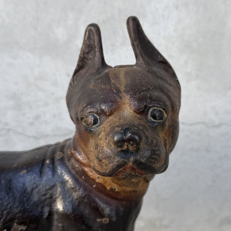 画像8: VINTAGE ANTIQUE BOSTON TERRIER DOOR STOPPER DOG ヴィンテージ アンティーク ボストンテリア ドアストッパー / コレクタブル オブジェ キャストアイアン 鋳物 置物 犬 店舗什器 アメリカ (3)