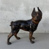 VINTAGE ANTIQUE BOSTON TERRIER DOOR STOPPER DOG ヴィンテージ アンティーク ボストンテリア ドアストッパー / コレクタブル オブジェ キャストアイアン 鋳物 置物 犬 店舗什器 アメリカ (3)