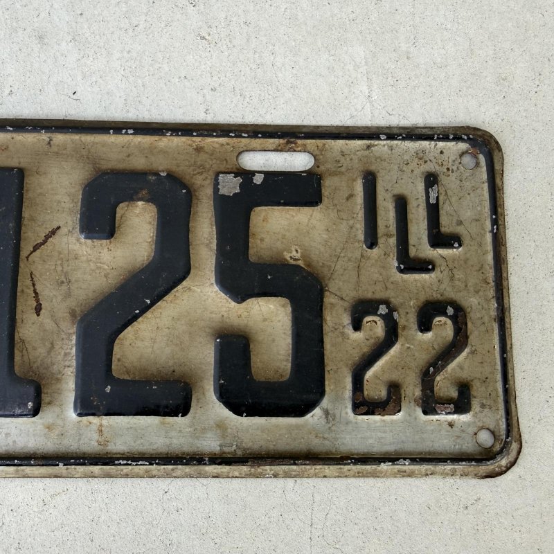 画像7: VINTAGE ANTIQUE LICENSE PLATE ヴィンテージ アンティーク ナンバープレート ライセンスプレート / インダストリアル モーター系 ガレージ ディスプレイ 車 1922年 イリノイ アメリカ