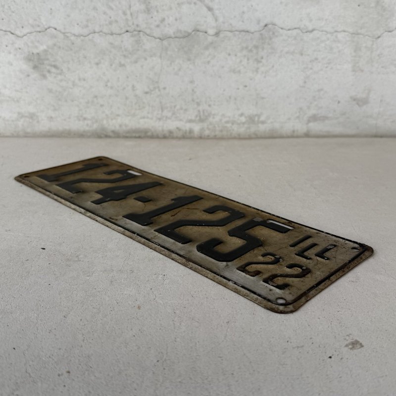 画像3: VINTAGE ANTIQUE LICENSE PLATE ヴィンテージ アンティーク ナンバープレート ライセンスプレート / インダストリアル モーター系 ガレージ ディスプレイ 車 1922年 イリノイ アメリカ