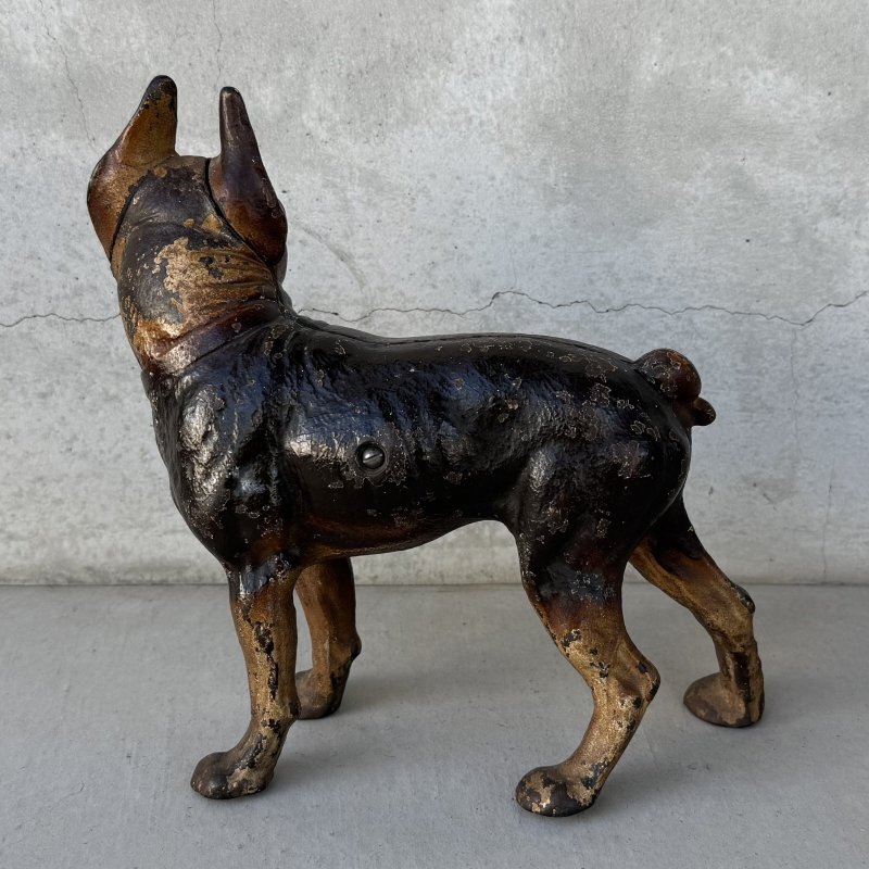 画像2: VINTAGE ANTIQUE BOSTON TERRIER DOOR STOPPER DOG ヴィンテージ アンティーク ボストンテリア ドアストッパー / コレクタブル オブジェ キャストアイアン 鋳物 置物 犬 店舗什器 アメリカ (3)