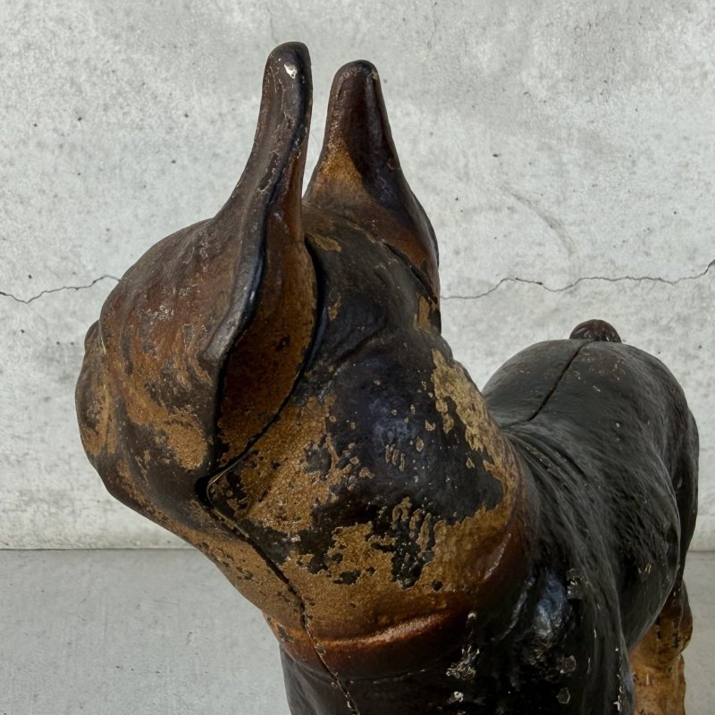 画像7: VINTAGE ANTIQUE BOSTON TERRIER DOOR STOPPER DOG ヴィンテージ アンティーク ボストンテリア ドアストッパー / コレクタブル オブジェ キャストアイアン 鋳物 置物 犬 店舗什器 アメリカ (3)