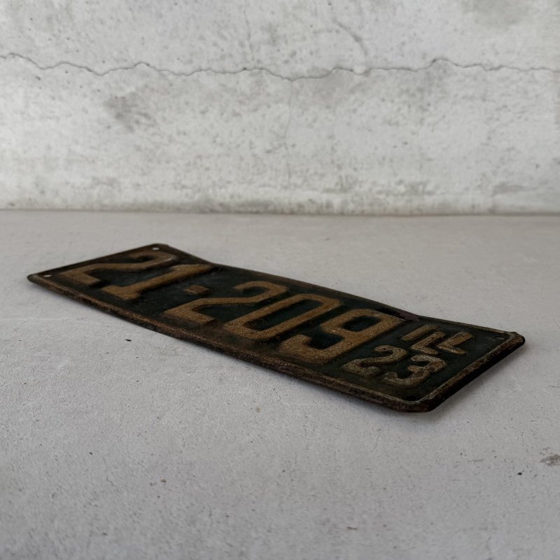 画像3: VINTAGE ANTIQUE LICENSE PLATE ヴィンテージ アンティーク ナンバープレート ライセンスプレート / インダストリアル モーター系 ガレージ ディスプレイ 車 1923年 イリノイ アメリカ