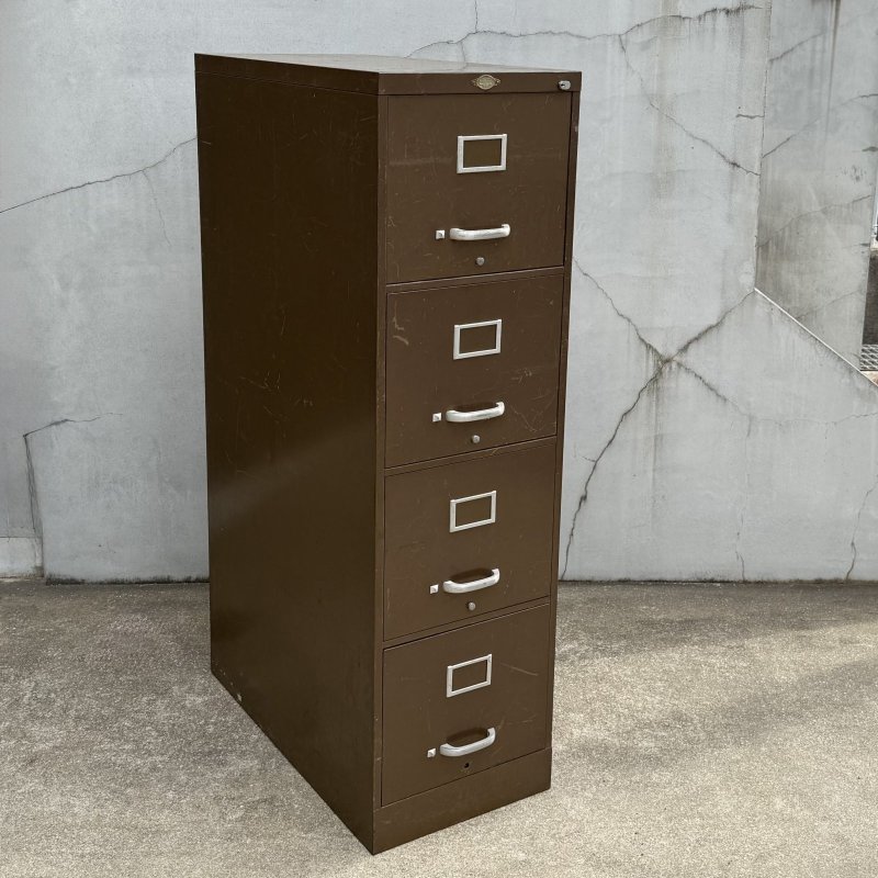 画像2: VINTAGE ANTIQUE FILE CABUNET ART METAL ヴィンテージ アンティーク メタルキャビネット ファイルキャビネット / 書類入れ 引き出し 収納棚 4段 アイアン 事務所 店舗什器 アメリカ