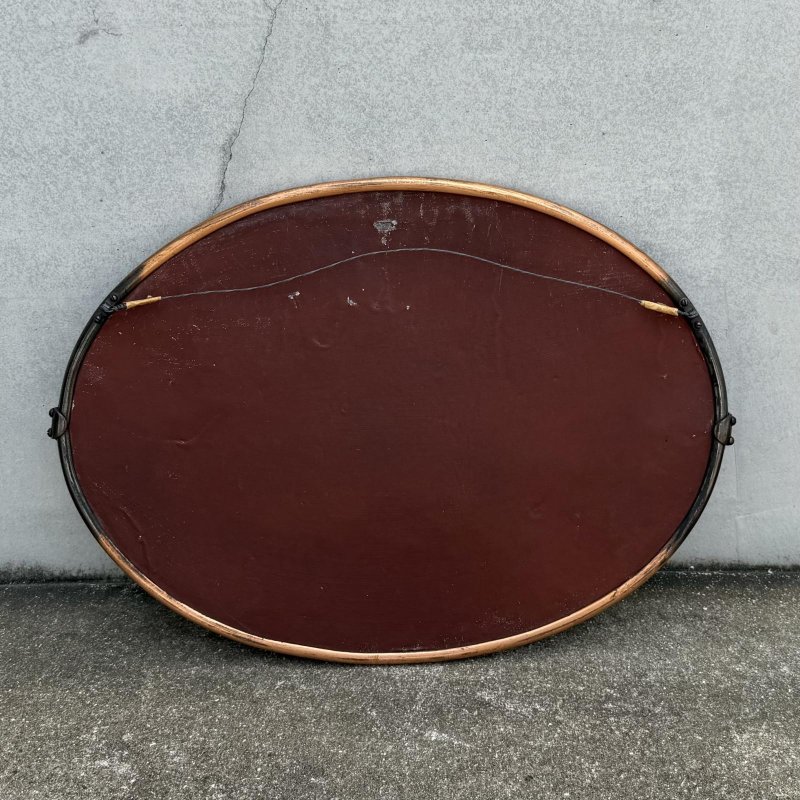 画像2: VINTAGE ANTIQUE WALL MIRROR JAPANNED ヴィンテージ アンティーク 鏡 ミラー ジャパンフィニッシュ 壁掛けミラー ウォールミラー / ジャパンカラー 楕円形 インテリア 店舗什器 アメリカ 