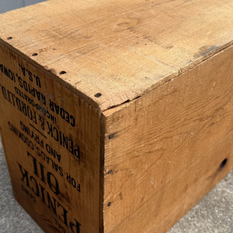 画像8: VINTAGE ANTIQUE WOOD CRATE WOODEN BOX PENICK OIL ヴィンテージ アンティーク ウッドボックス 木箱 / コレクタブル 収納 ケース オイル アドバタイジング 企業物 店舗什器 アメリカ (2)