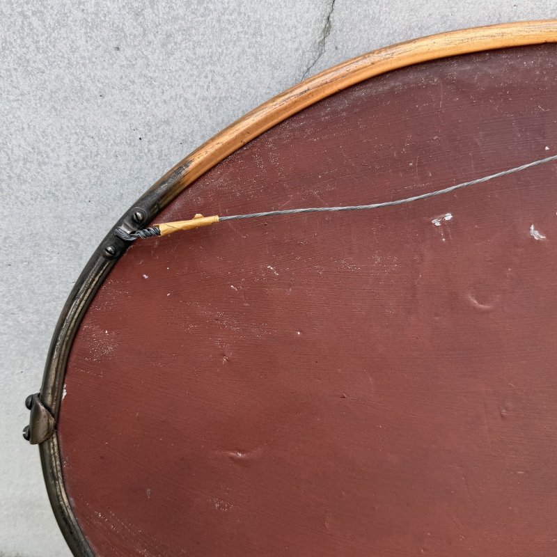 画像9: VINTAGE ANTIQUE WALL MIRROR JAPANNED ヴィンテージ アンティーク 鏡 ミラー ジャパンフィニッシュ 壁掛けミラー ウォールミラー / ジャパンカラー 楕円形 インテリア 店舗什器 アメリカ 