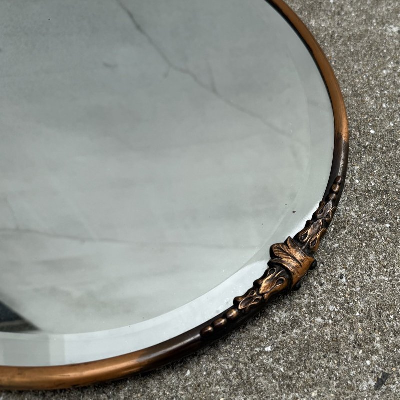 画像6: VINTAGE ANTIQUE WALL MIRROR JAPANNED ヴィンテージ アンティーク 鏡 ミラー ジャパンフィニッシュ 壁掛けミラー ウォールミラー / ジャパンカラー 楕円形 インテリア 店舗什器 アメリカ 