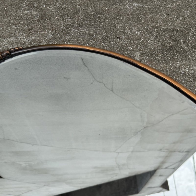 画像7: VINTAGE ANTIQUE WALL MIRROR JAPANNED ヴィンテージ アンティーク 鏡 ミラー ジャパンフィニッシュ 壁掛けミラー ウォールミラー / ジャパンカラー 楕円形 インテリア 店舗什器 アメリカ 