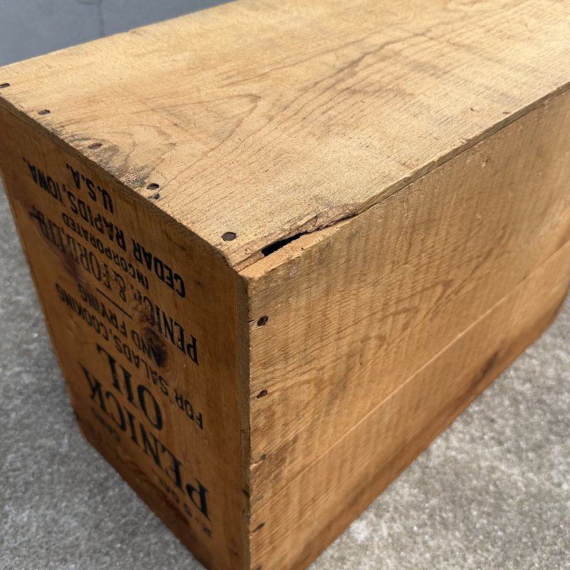 画像7: VINTAGE ANTIQUE WOOD CRATE WOODEN BOX PENICK OIL ヴィンテージ アンティーク ウッドボックス 木箱 / コレクタブル 収納 ケース オイル アドバタイジング 企業物 店舗什器 アメリカ (2)