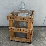 VINTAGE ANTIQUE WATER BOTTLE GREAT BEAR SPRING CO. ヴィンテージ アンティーク ウォーターボトル ガラス 瓶 /  インテリア ディスプレイ キッチン 店舗什器 アメリカ