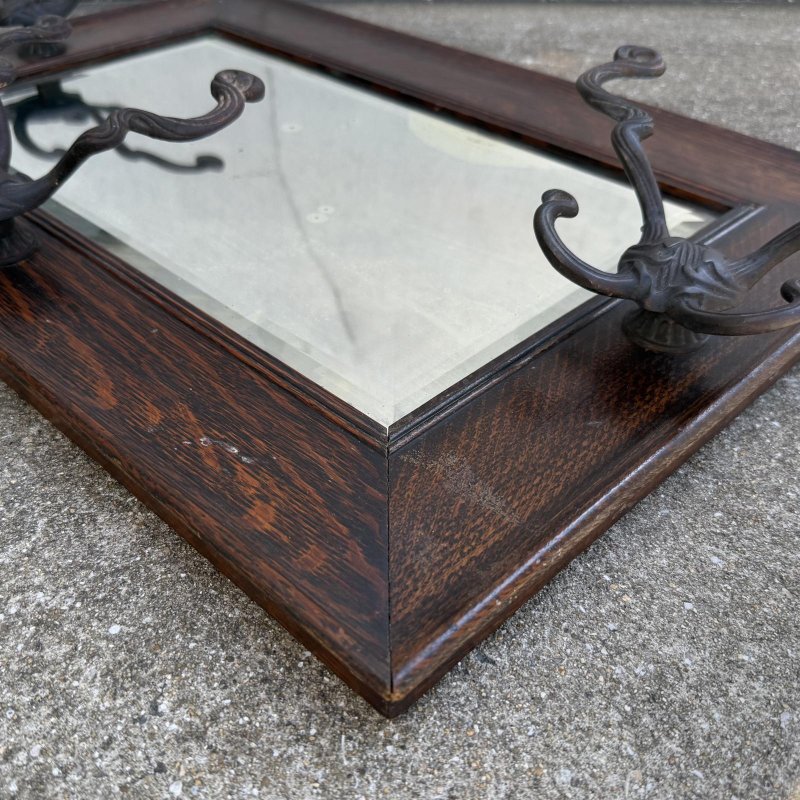 画像8: VINTAGE ANTIQUE WALL MIRROR  HAT RACK ヴィンテージ アンティーク 鏡 ミラー  壁掛けミラー ウォールミラー ハットラック / フック付き インテリア ウッド 木製 店舗什器 アメリカ 