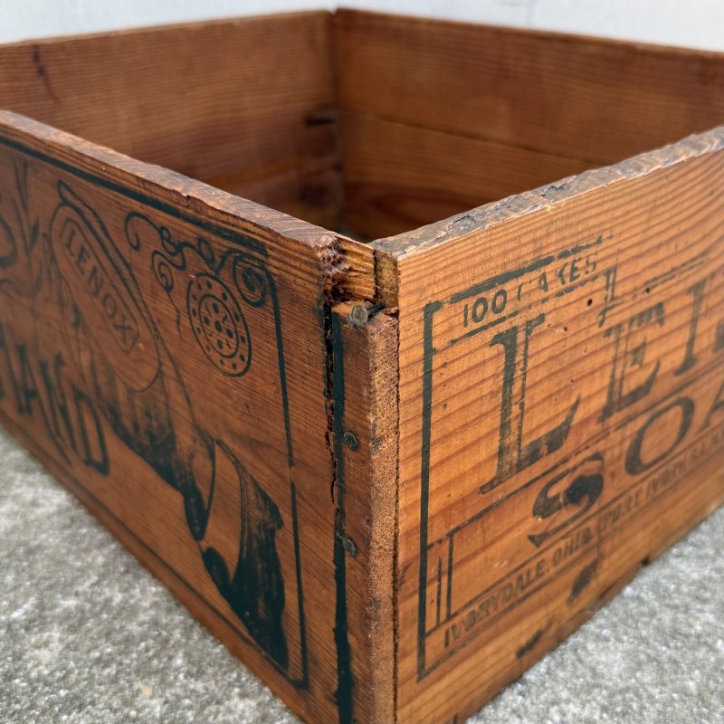 画像8: VINTAGE ANTIQUE WOOD CRATE WOODEN BOX LENOX SOAP ヴィンテージ アンティーク ウッドボックス 木箱 / コレクタブル 収納 ケース アドバタイジング 企業物 店舗什器 アメリカ