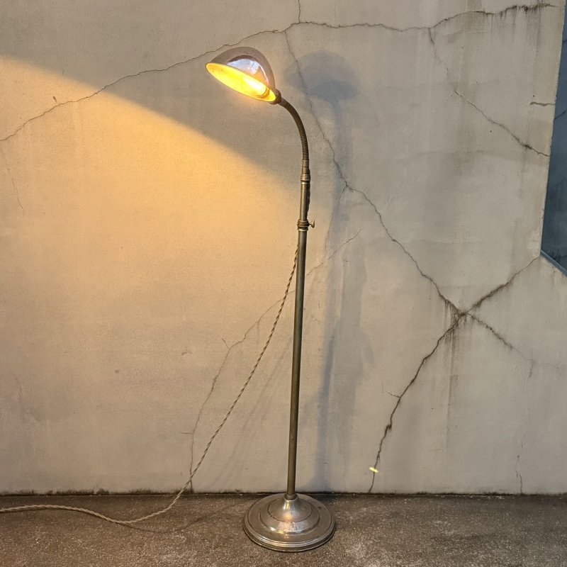 画像12: VINTAGE ANTIQUE FLOOR RAMP ヴィンテージ アンティーク フロアランプ フロアライト 照明 / グースネック インダストリアル E26 店舗什器 アメリカ (2)