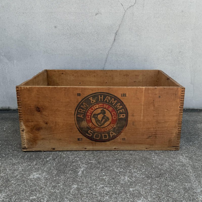 画像5: VINTAGE ANTIQUE WOOD CRATE WOODEN BOX ARM&HAMMER ヴィンテージ アンティーク ウッドボックス 木箱 / コレクタブル 収納 ケース アドバタイジング 企業物 店舗什器 アメリカ (2)