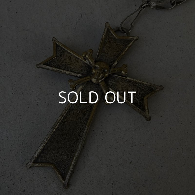 画像4: VINTAGE ANTIQUE PENDANT NECKLACE SKULL CROSS ペンダント ネックレス ドクロ スカル 十字架 クロスボーン / 骸骨 首飾り アクセサリー 儀式 アメリカ