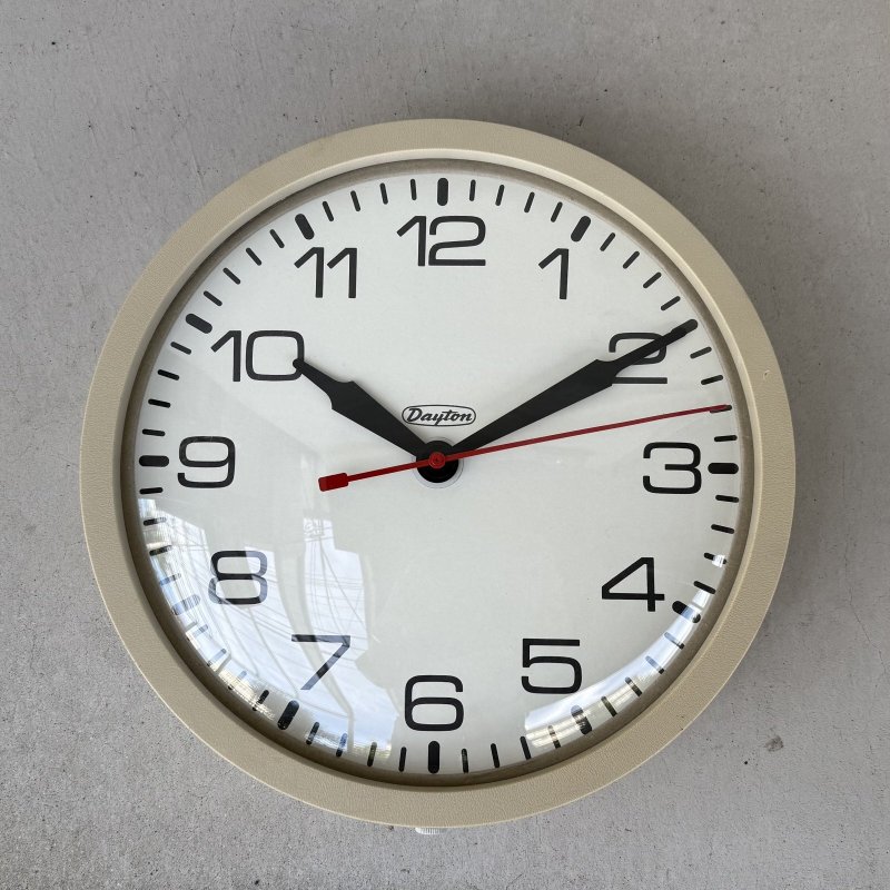画像1: VINTAGE ANTIQUE DAYTON WALL CLOCK ヴィンテージ アンティーク ウォールクロック 壁掛け時計 / インダストリアル スクールクロック ホワイト 白色 店舗什器 アメリカ USA