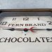 画像7: VINTAGE ANTIQUE WALL CLOCK FERN BRAND CHOCOLATES SESSIONS ヴィンテージ アンティーク ウォールクロック セッション 壁掛け時計 /  ウッド 木製 四角形 アドバタイジング 企業物 店舗什器 アメリカ (7)